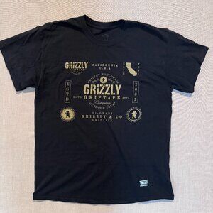 Grizzly Griptape Black Graphic Logo T-Shirt Men’s Size L Skate Streetwear